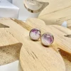 Pink Moonstone Stud Earrings