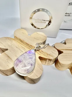 Pink moonstone teardrop necklace