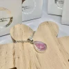 Pink moonstone teardrop necklace