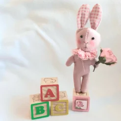 Pink Velvet Bunny Ornament