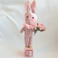 Pink Velvet Bunny Ornament