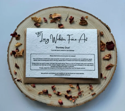 Plantable Wildflower Card - Donkey Duo