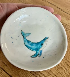 Porcelain Hand Painted Whale Dish