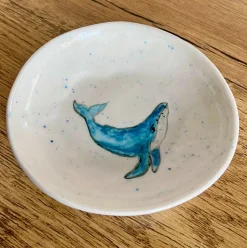 Porcelain Hand Painted Whale Dish