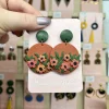 Pumpkin - Orange Flower Clay Earrings