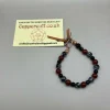 Pure Copper Toggle Catch Bracelet with Faceted Dragon Vein Fire Agate,