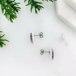 Queen Of Hearts Playing Card Stud Earrings