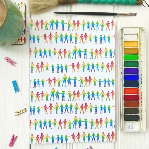 Rainbow Children Recycled Journal Notebook