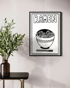 Ramen Print - Black & White