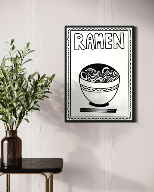 Ramen Print - Black & White