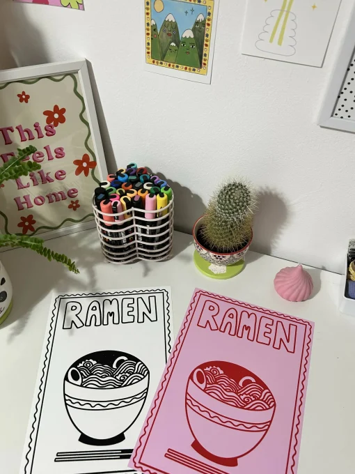 Ramen Print - Black & White