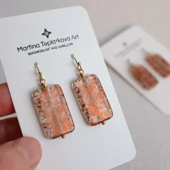 Rectangle Statement Glass Earrings