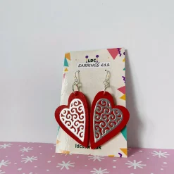 Red Filigree Hearts