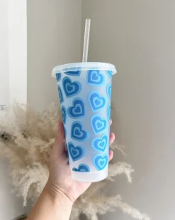 Retro Hearts 24oz Cold Cup