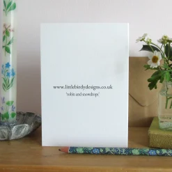 Robin and Snowdrops Greetings Card