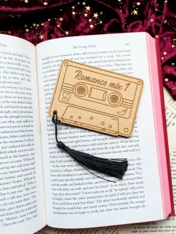 Romance Mix Tape Wooden Bookmark