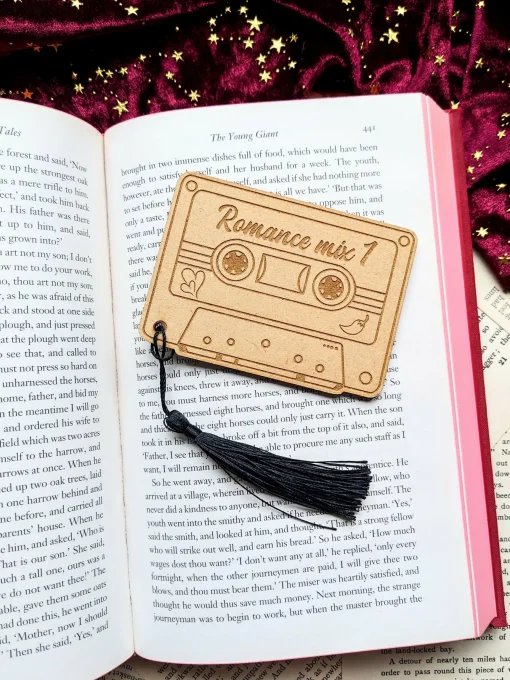 Romance Mix Tape Wooden Bookmark