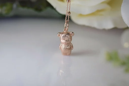 Rose Gold Bear Necklace