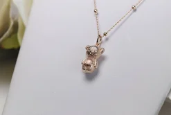 Rose Gold Bear Necklace