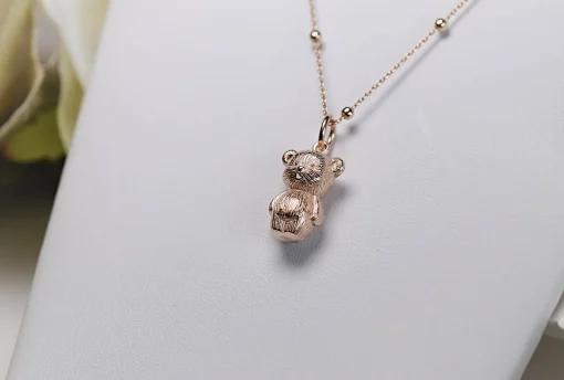 Rose Gold Bear Necklace