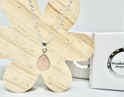 Rose Quartz teardrop necklace
