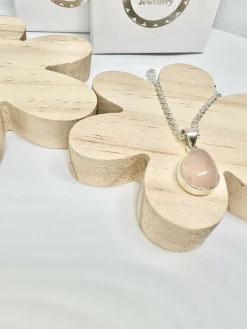 Rose Quartz teardrop necklace