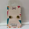 Round Wooden Gold Leaf Opaque Resin Studs