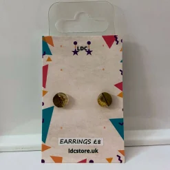 Round Wooden Gold Leaf Opaque Resin Studs
