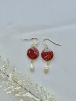 Ruby Sky No. 3 - Handmade Polymer Clay Earrings