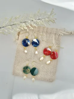 Ruby Sky No. 3 - Handmade Polymer Clay Earrings