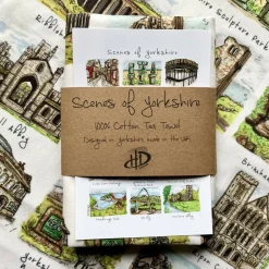Scenes of Yorkshire Illustrated Tea Towel