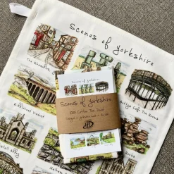Scenes of Yorkshire Illustrated Tea Towel