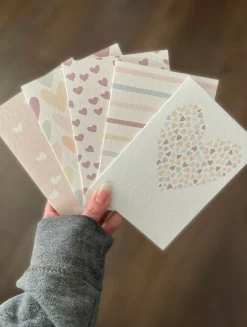 Set of 5 Heart Notecards