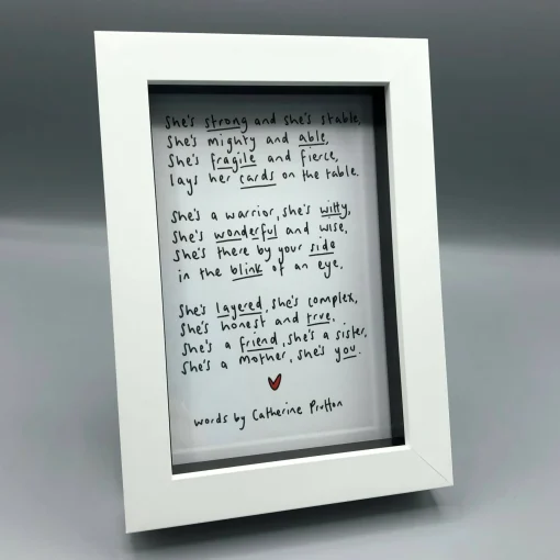She Framed Poem