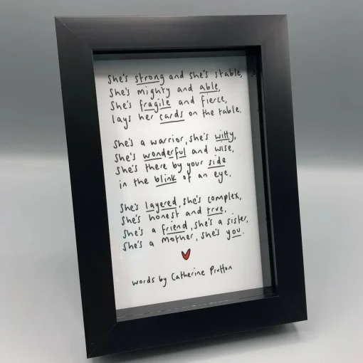 She Framed Poem