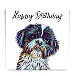 SHIH ZUE DOG GREETINGS CARD