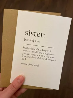Sister Definition Card