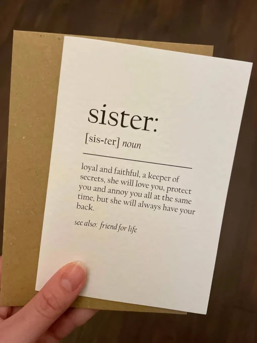 Sister Definition Card