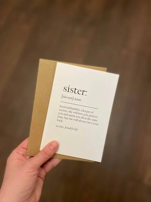 Sister Definition Card