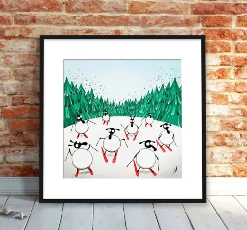 Ski Ewe Later | Fun Sheep Art | Art & Soul