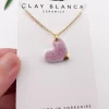 Small Dusty Rose Heart Necklace