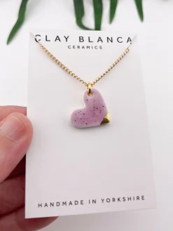 Small Dusty Rose Heart Necklace