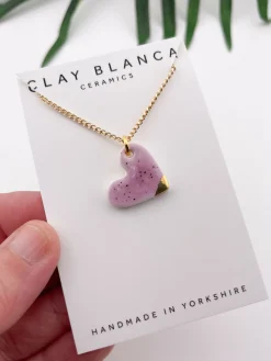 Small Dusty Rose Heart Necklace