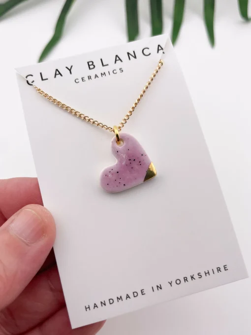 Small Dusty Rose Heart Necklace