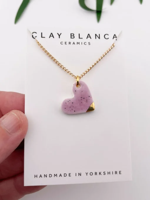Small Dusty Rose Heart Necklace