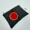 Smiley 3D Face Upcycled Purse - Red