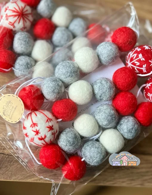 Snowflake Feltball Garland
