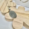 Specular hematite oval necklace