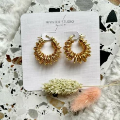 Spiral Gold Hoop Earrings