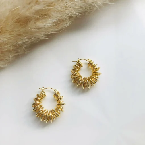 Spiral Gold Hoop Earrings